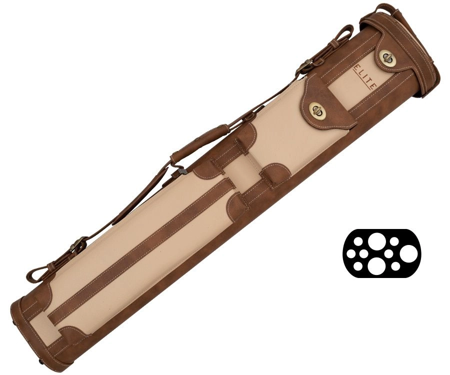 Elite 3x7 Vintage Leather Cue Case Chestnut - Image 2
