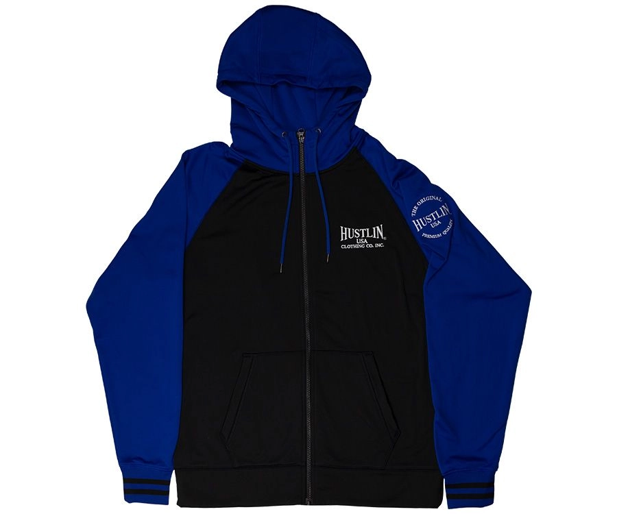 Hustlin USA Blue Zip Up Hoodie