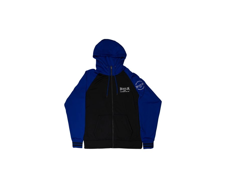 Hustlin USA Blue Zip Up Hoodie - Image 2