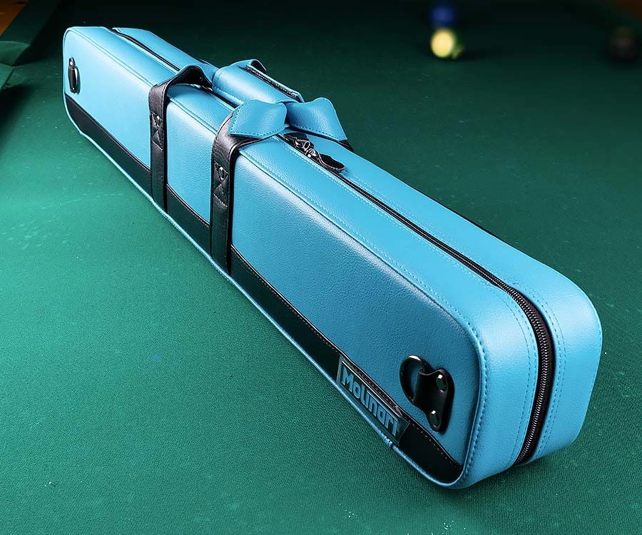 Molinari 2 Butt 4 Shaft Cyan/Black Flat Cue Case - Image 6