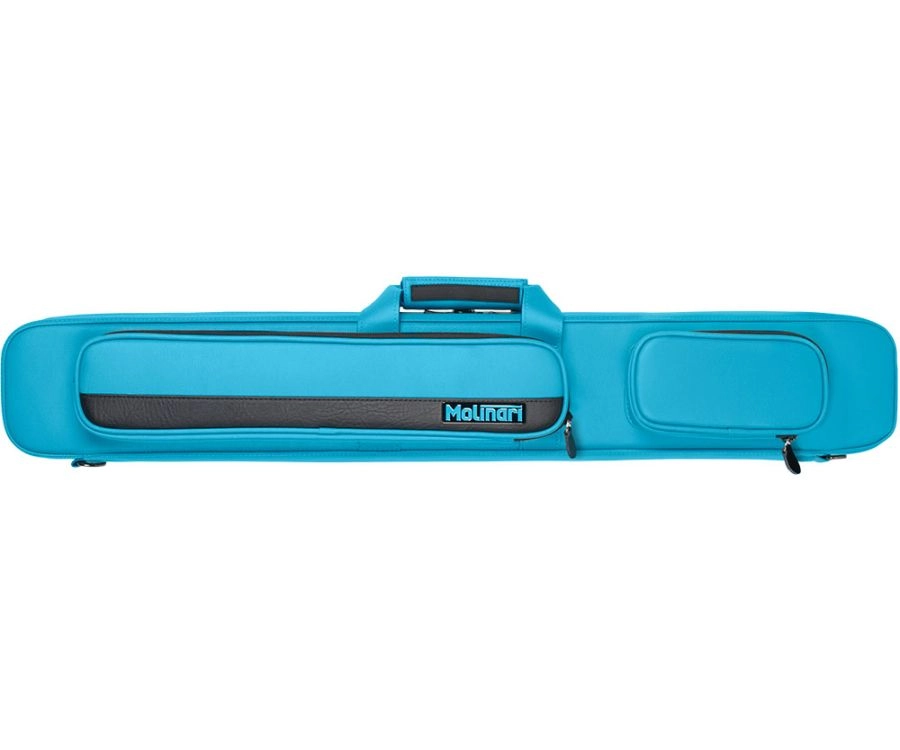 Molinari 2 Butt 4 Shaft Cyan/Black Flat Cue Case - Image 2