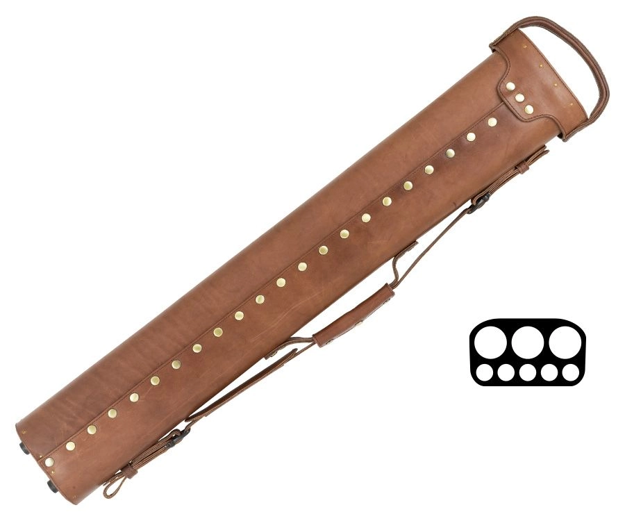 Tango Pampa Chestnut 3 Butt 5 Shaft Leather Cue Case - Image 2