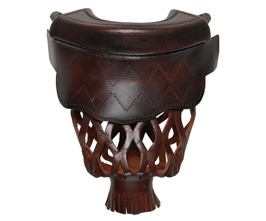 Dark Brown Diamond Leather Pocket Set (Set Of 6)